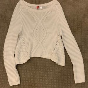 EUC H&M White Cable Knit Sweater